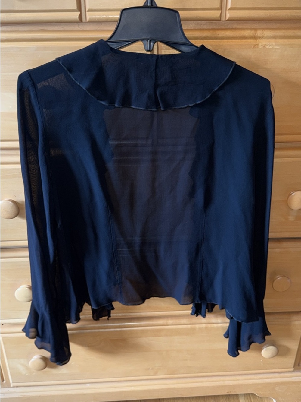 Sheer Ruffle Front Cardigan - Picture 2 of 3